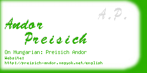 andor preisich business card